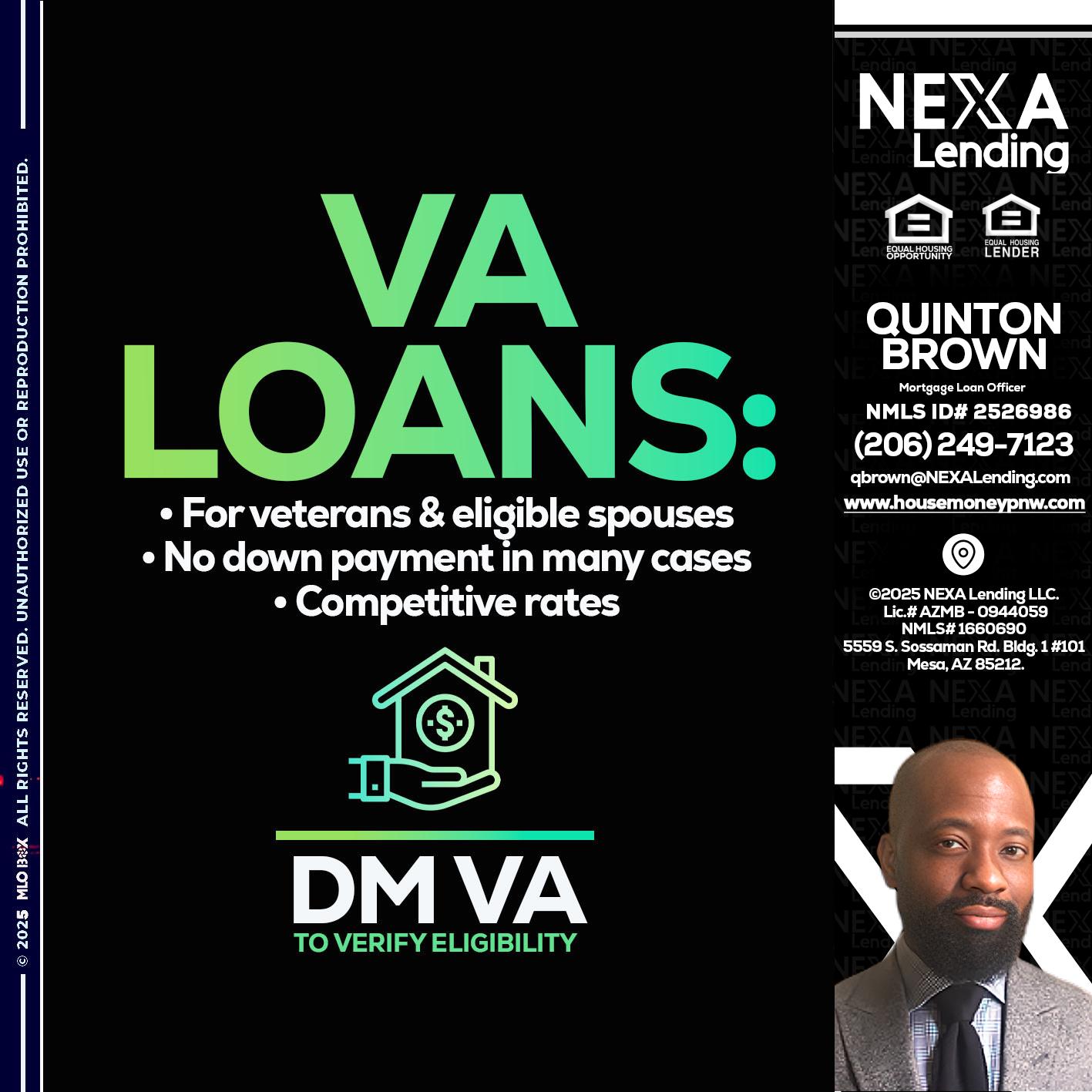 VA LOANS - Quinton Brown -Mortgage Investment Consultant
