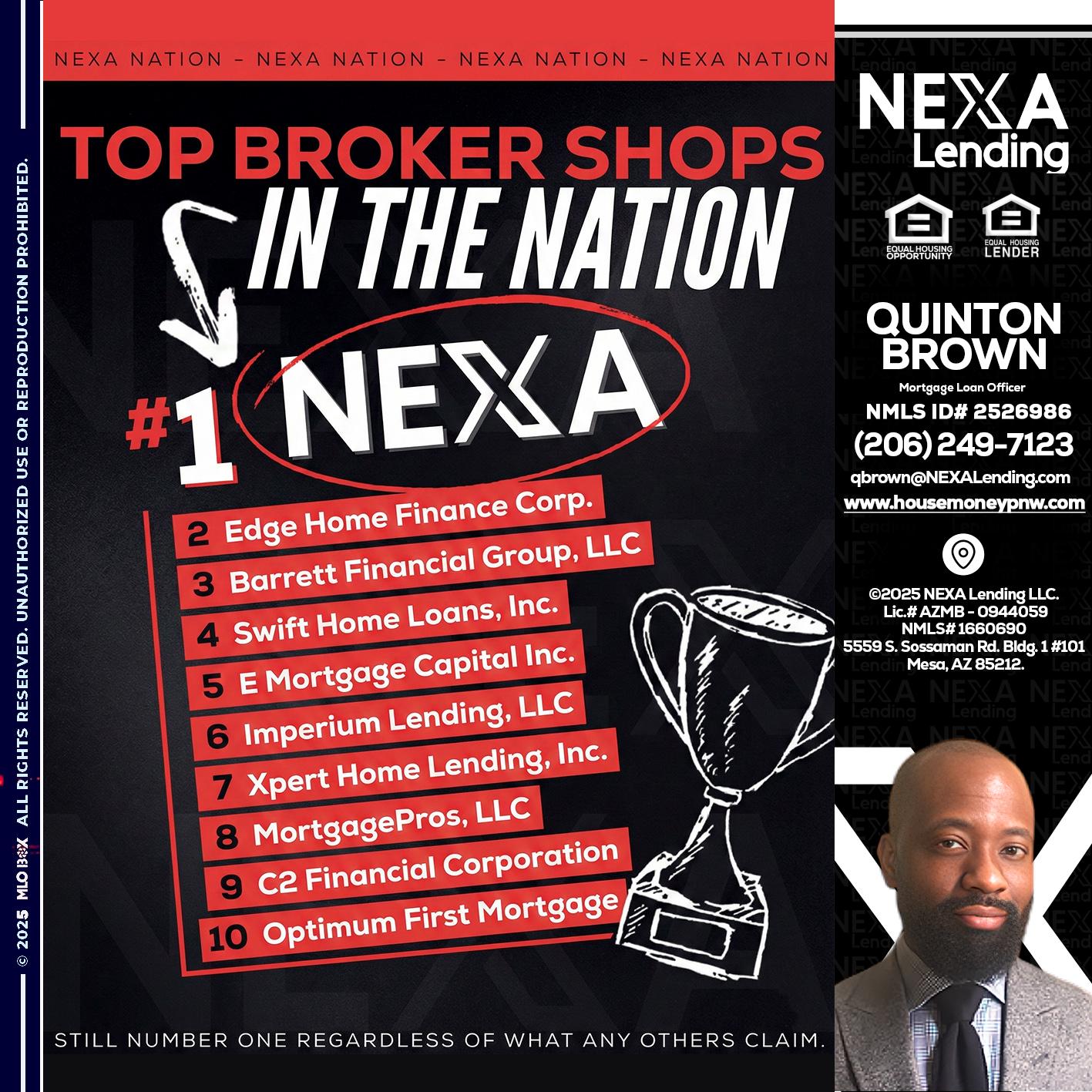 top broker - Quinton Brown -Mortgage Investment Consultant