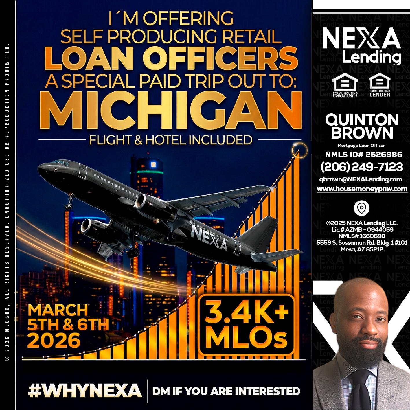 MICHIGAN - Quinton Brown -Mortgage Investment Consultant