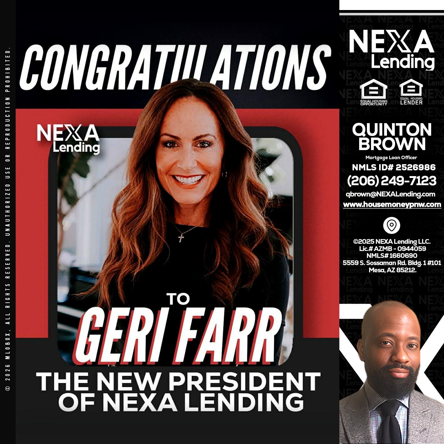 CONGRATULATIONS - Quinton Brown -Mortgage Investment Consultant