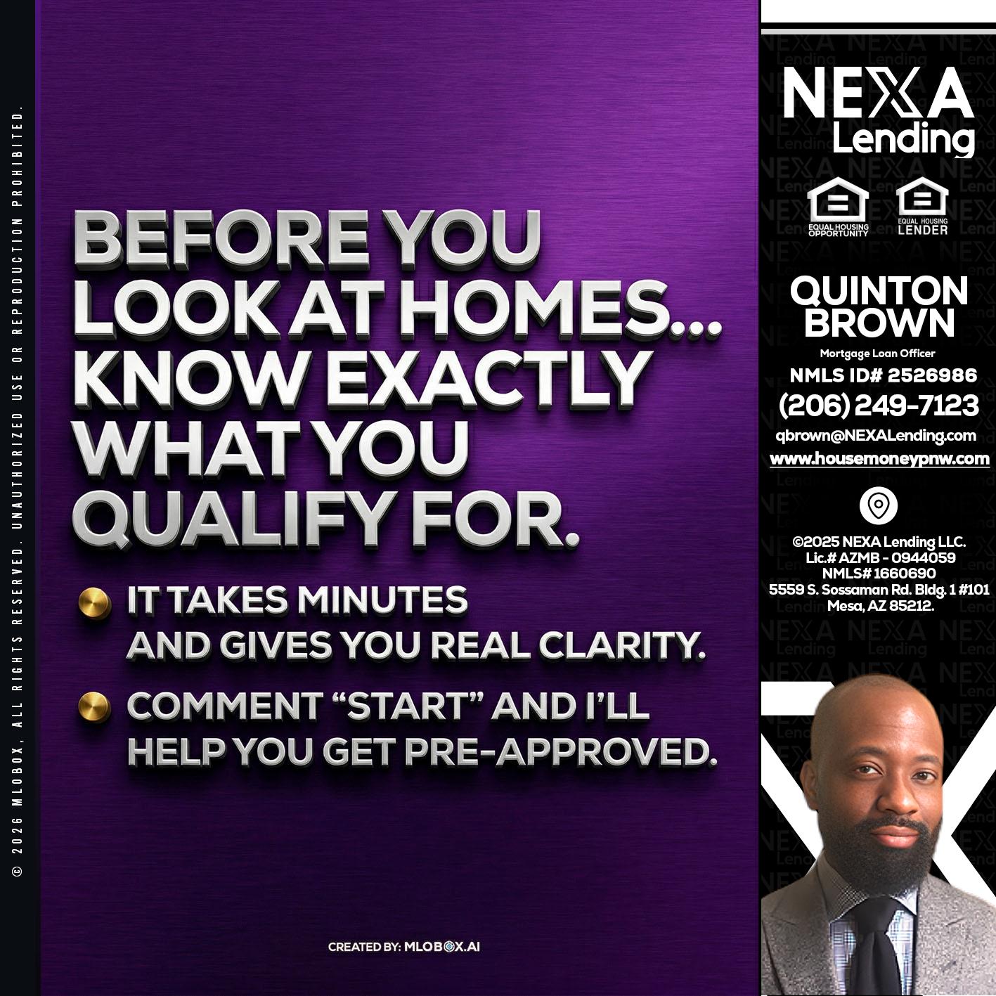 BEFORE YOU - Quinton Brown -Mortgage Investment Consultant