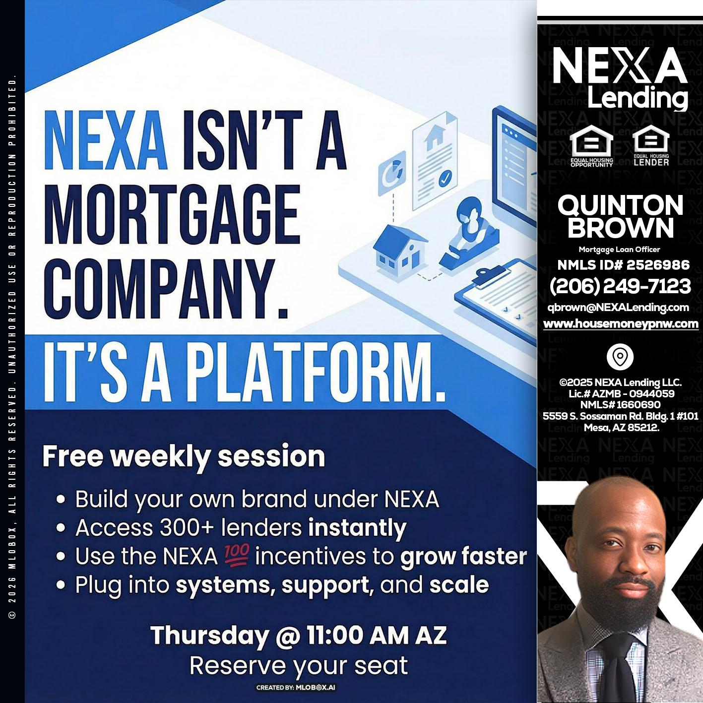NEXA ISNT - Quinton Brown -Mortgage Investment Consultant